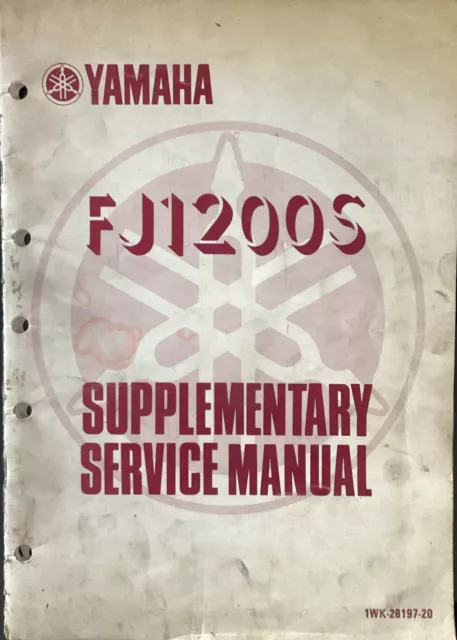 Yamaha genuine supplementary workshop manual FJ1200S 1986