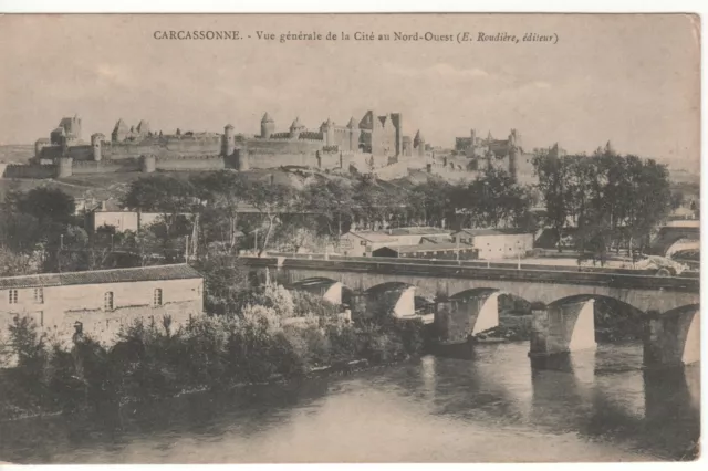 Cpa - Carcassonne - 11 Aude - Vue Générale De La Cité Au Nord-Ouest