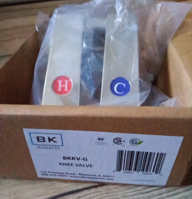 BK Resources BKKV-G Chrome Plated Dual Pedal Knee Valve Assembly