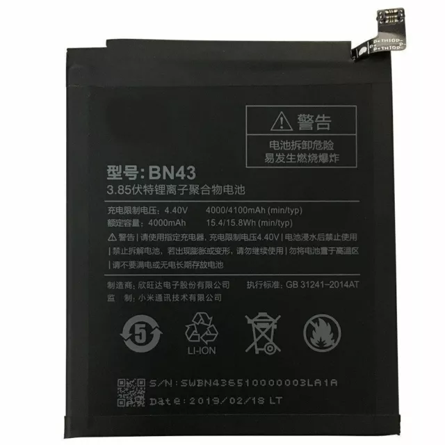 BN43Replacement Battery for Xiaomi Redmi Note 4 / 4X 4100mAh