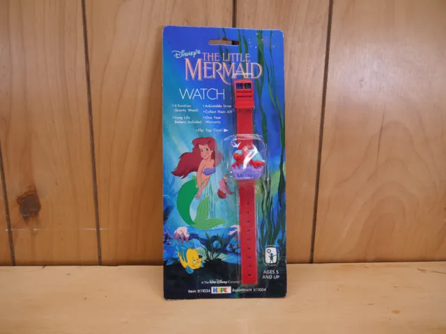 1989 HOPE Disney Little Mermaid Red Plastic Watch Sebastian NIP Vintage