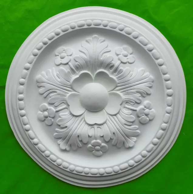 Plaster Ceiling Rose Tudor Rose With Leaf Design 280mm