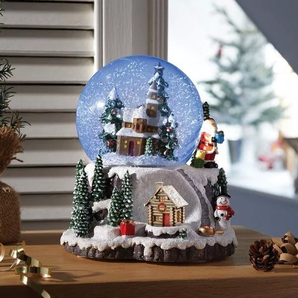 Christmas Snow Globe Village Winter Wonderland Festive Scene Decoration