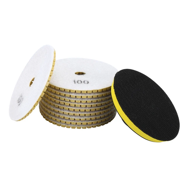 sourcing map 4" del Diamante Pulido Húmedo Almohadilla Disco Gran 100 10pcs