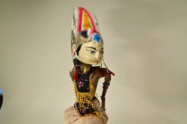 Wayang Golek Wooden Bali Puppet Indonesia Asian Stick Puppet Marionette vintage