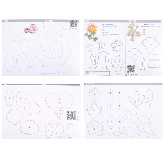 4 Juegos Plantillas Impresoras Papel Flores 0.1X22X30.7CM Plástico