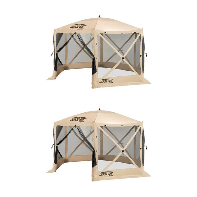 Clam Quick Set Escape Portable Camping Gazebo Canopy Shelter Screen (2 Pack)