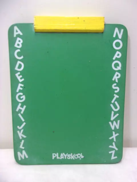 Vintage PlaySkool Chalk Slate Travel Lap Board w/ Alphabet Letters & Wood Handle