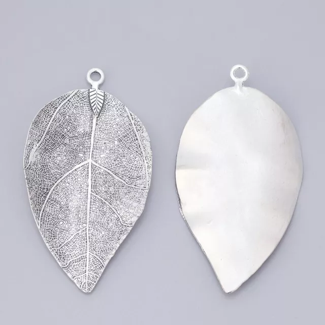 6 x Tibetan Silver Large Leaf Charms Pendants for DIY Necklace Jewelry Making