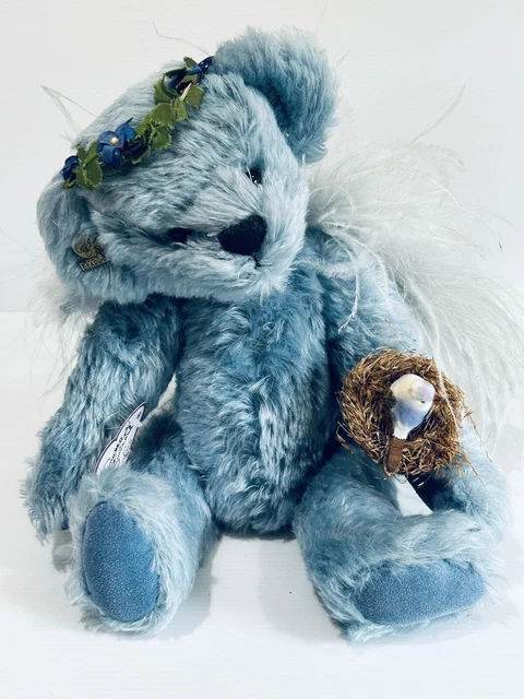 Annette Funicello Blue Mohair Teddy Bear  13" Jointed Stuffed Animal Plush