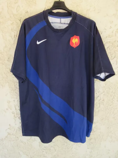 Maillot rugby QUINZE DE FRANCE 2007 NIKE vintage shirt FFR XXL