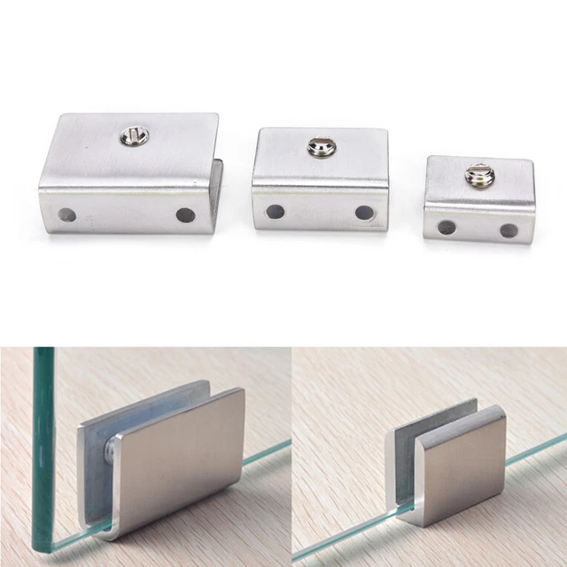 4 piezas Soporte de abrazadera cuadrada de acero inoxidable 6-12 mm para estante de vidrio HandraiATMG
