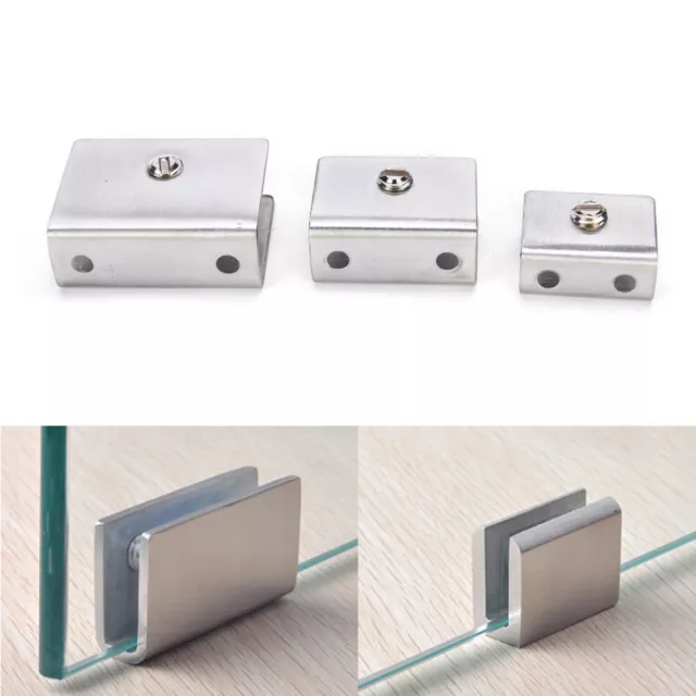 4 pz clip supporto morsetto quadrato in acciaio inox 6-12 mm per mensola in vetro HandraiA!!i