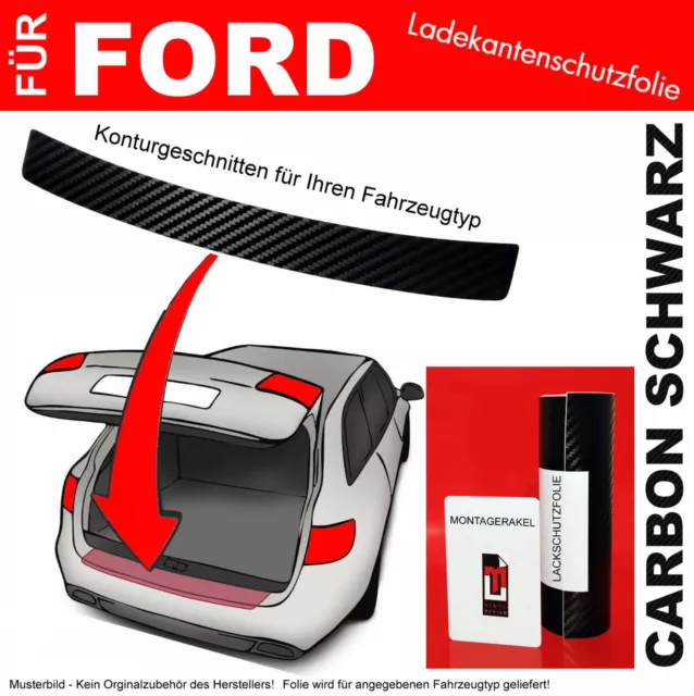 Lackschutzfolie Ladekante für Ford Fiesta JH8, ab 2017 CarbonSchwarz