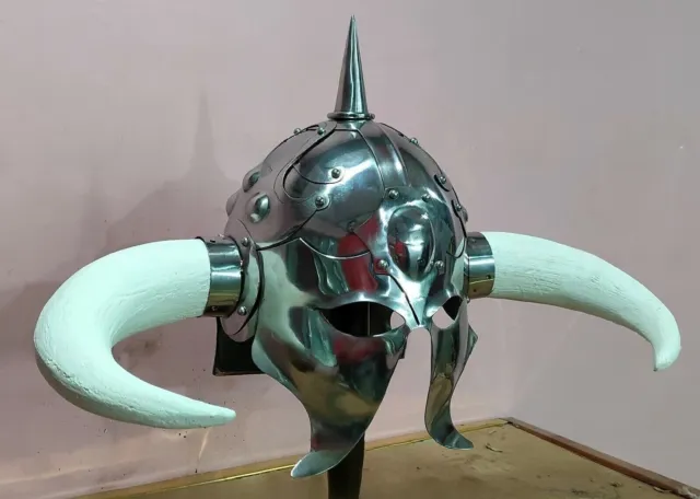 Medieval Death Dealer Helmet Metal Steel With Liner and Chin Strap Larp/Helmet