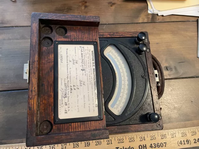 weston millivoltmeter model 45 volt meter millivolts d.c. vintage antique
