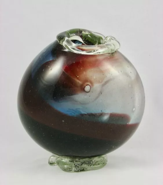 Studio glass vase signed J Rees 92, Australian student piece?