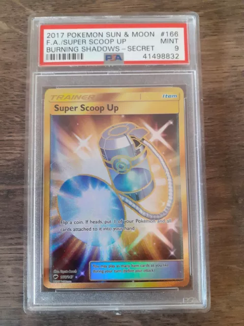 Pokemon Card Burning Shadows Super Scoop. Gold Secret Rare PSA Mint 9