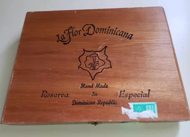 1997 La Flor Dominicana Reserva Especial Empty Wooden Cigar Box