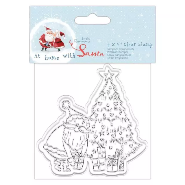 Papermania At Home With Santa Christmas Tree Clear Stamp Card Making Scrapbook