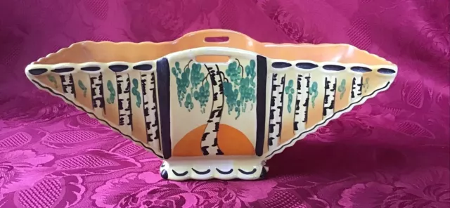 1930s Vintage Yellow Burleigh Ware Art Deco Basket Country Cottage