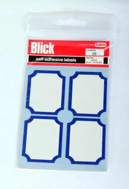 Blick Labels 4050 White with Blue Border Pack 28