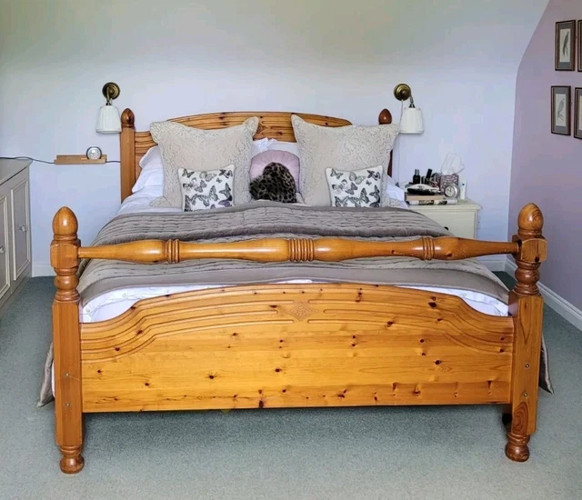 KING SIZE WOODEN Bed Frame. Cottage Style. £145.00 PicClick UK