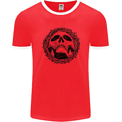 A Skull in Thorns Gothic Christ Jesus Mens Ringer T-Shirt FotL