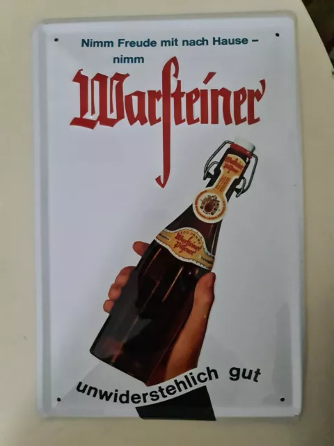 Warsteiner Bier, Pilsener" Blechschild, Werbeschild, Reklameschild, "Freunde..."