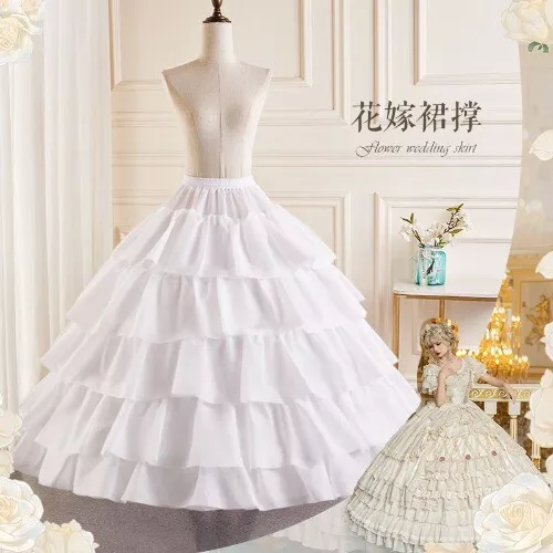WeddingDress Accessories Fish Bone Skirt  Long Four Loop Ruffle Edge Petticoat
