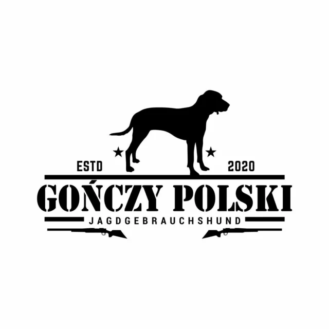 Gonczy Polski Aufkleber Auto Hund Jäger Jagd Pointer Sticker Jagdgebrauchshund