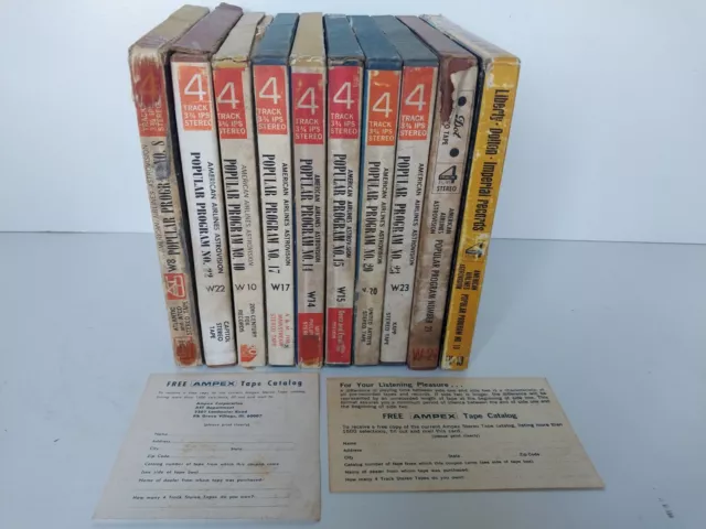 10x American Airlines Astrovision Popular Program Reel To Reel Tapes