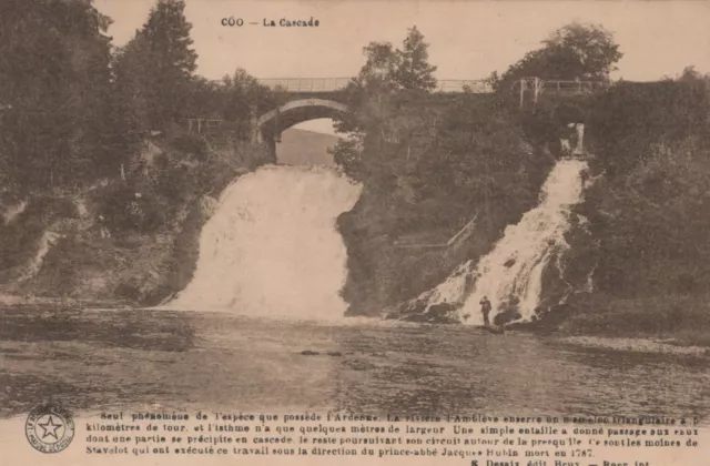 BELGIQUE CASCADE DE COO Province de Liège Carte Postale CPA #PAD193.F