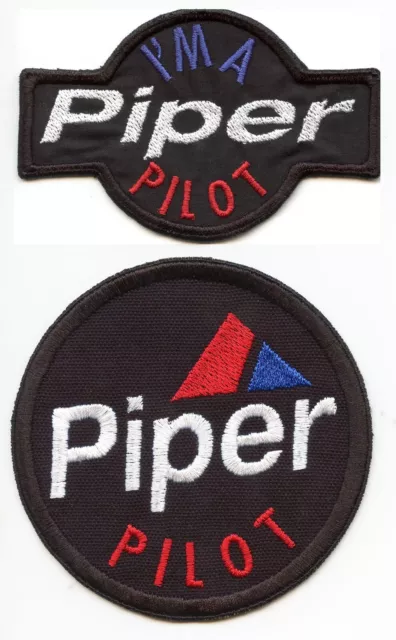 PIPER Pilot - 2 Patch Set #2 - PA28 Cherokee Flying Aircraft - FREE P&P - UK