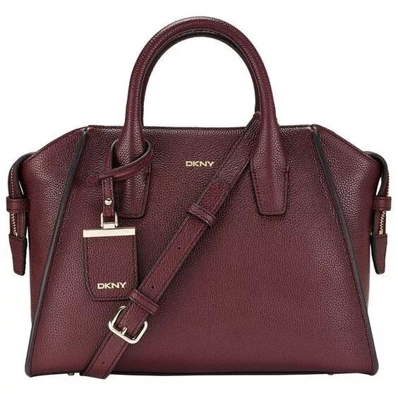 DKNY Purse Chelsea Large Tote Satchel Crossbody Burgundy with Original Dust Bag