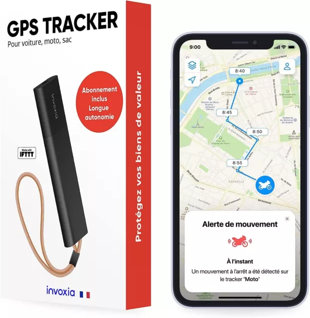 Tracker GPS temps réel aimanté longue autonomie waterproof pour véhicule  avec localisation sur smartphone