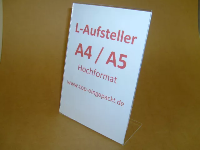 L-Aufsteller A5 oder A4 Plexiglas Preisaufsteller Preisschilder Preisständer