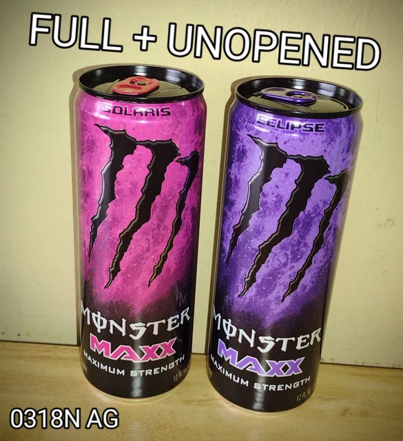 RARE! MONSTER ENERGY Drink MAXX ECLIPSE + SOLARIS! FULL UNOPENED 12oz