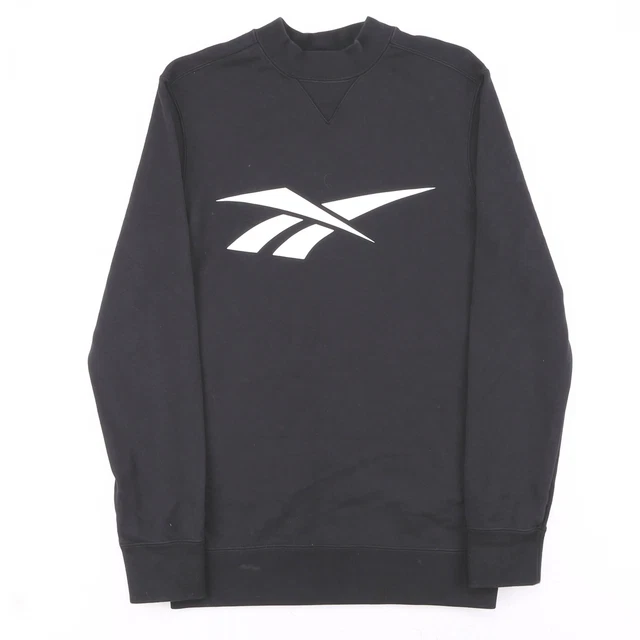 REEBOK Felpa sportiva donna nera girocollo S