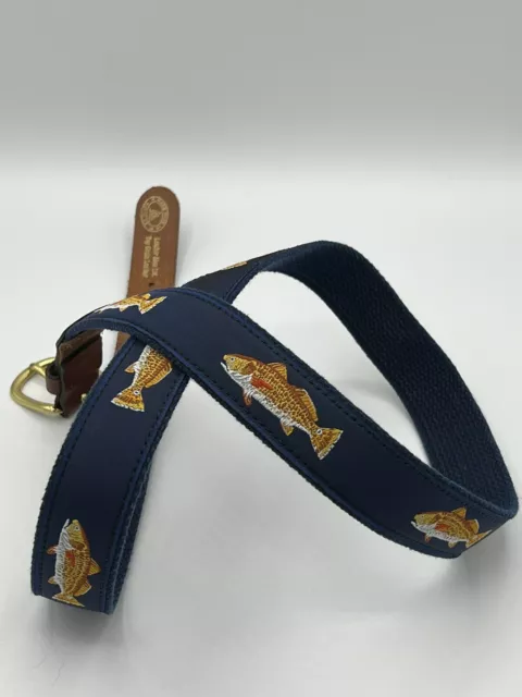 Leather Man Ltd. Men’s Fish Belt Blue Size 40