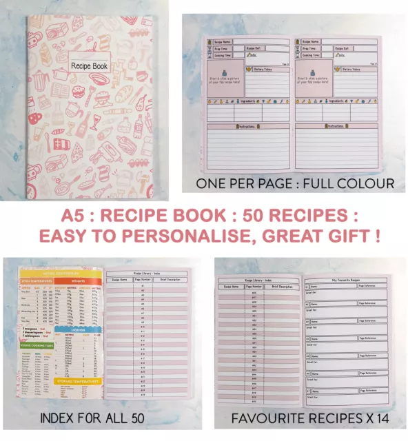 A5 Planner Recipe Notebook Journal Saddle Recipe Organiser New Year Gift 2