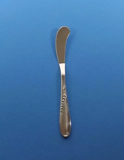 Reed & Barton Sterling Silver Flat Handle Butter Spreader-Silver Wheat Pattern