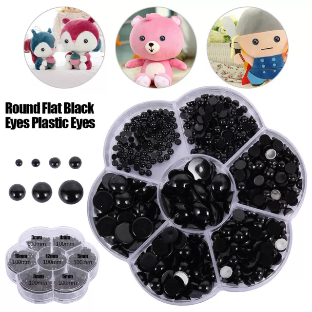 500pc Plastic Safety Eyes Amigurumi Soft Toy Teddy Bear Craft Animal Crochet.⌒