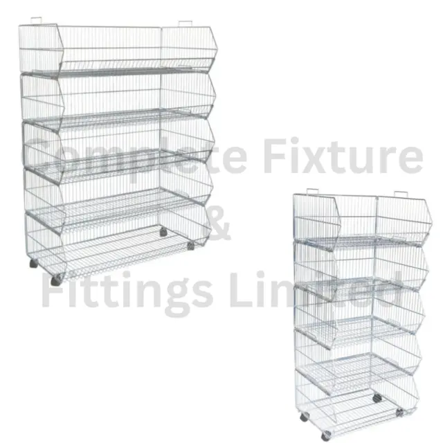 Professional Stackable Wire Storage Bin Rack Veg Fruit Basket for Retail Shop