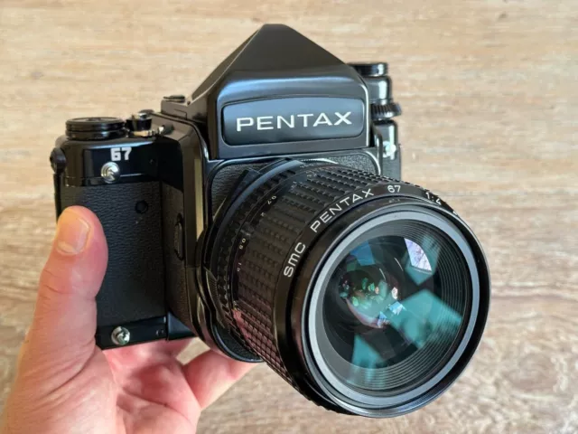 Pentax 67 camera body with 55mm lens - excellent condition - late model MLU