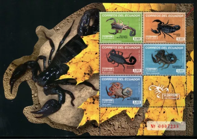 Ecuador 2014 Skorpione Scorpions Spinnentiere Tiere Block 221 MNH