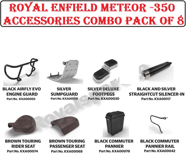 Royal enfield Meteor 350,"PACK COMBO ACCESSOIRES DE 8"