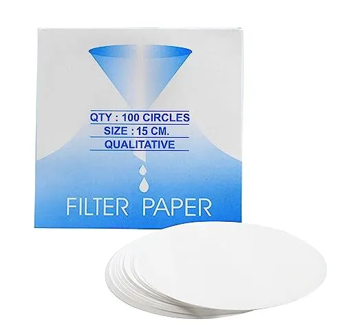Premium Filter Paper, 15cm, Pack of 100 - Chemistry Filter Paper, Lab Filter ...
