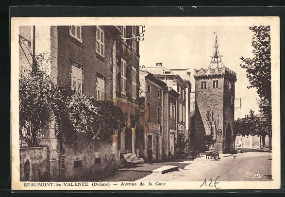 CPA Beaumont-les-Valence, Avenue de la Gare