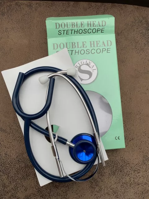 Doppelkopf Stethoskop Rettungsdienst Praxis blau neu